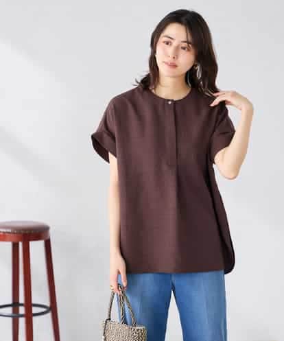 K2BHD06044 a.v.v 【接触冷感/UVカット】リネンライクスキッパーブラウス【セットアップ対応/アンチピリング】