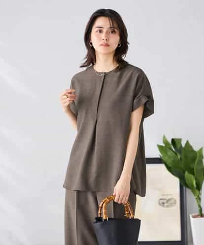 K2BHD06044 a.v.v 【接触冷感/UVカット】リネンライクスキッパーブラウス【セットアップ対応/アンチピリング】