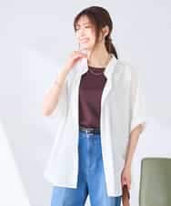 K2BHD10044 a.v.v(アー・ヴェ・ヴェ) 【接触冷感/洗える/イージーケア/毛玉になりにくい】シアータックシャツ オレンジ