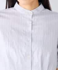 K2BHD36049 a.v.v(アー・ヴェ・ヴェ) ストライプペプラムクロップドシャツ ライトブルー