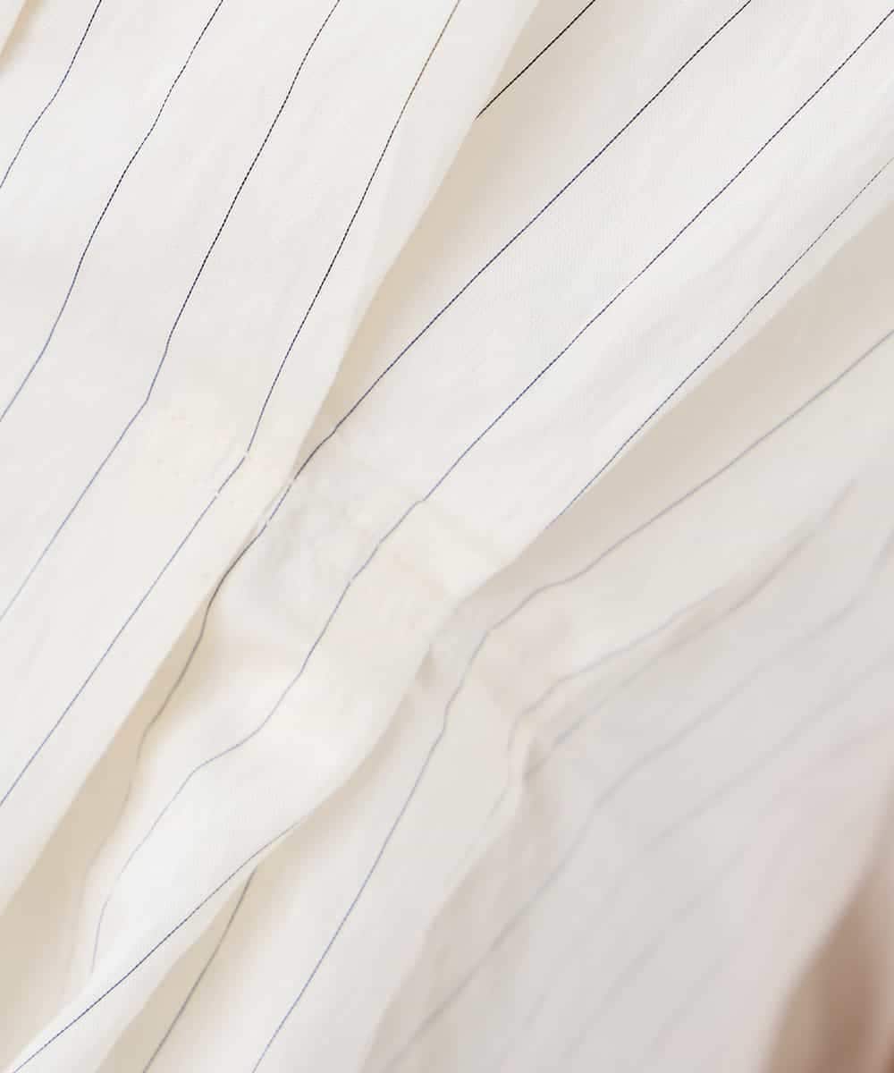 K2BHD36049 a.v.v(アー・ヴェ・ヴェ) ストライプペプラムクロップドシャツ ライトブルー