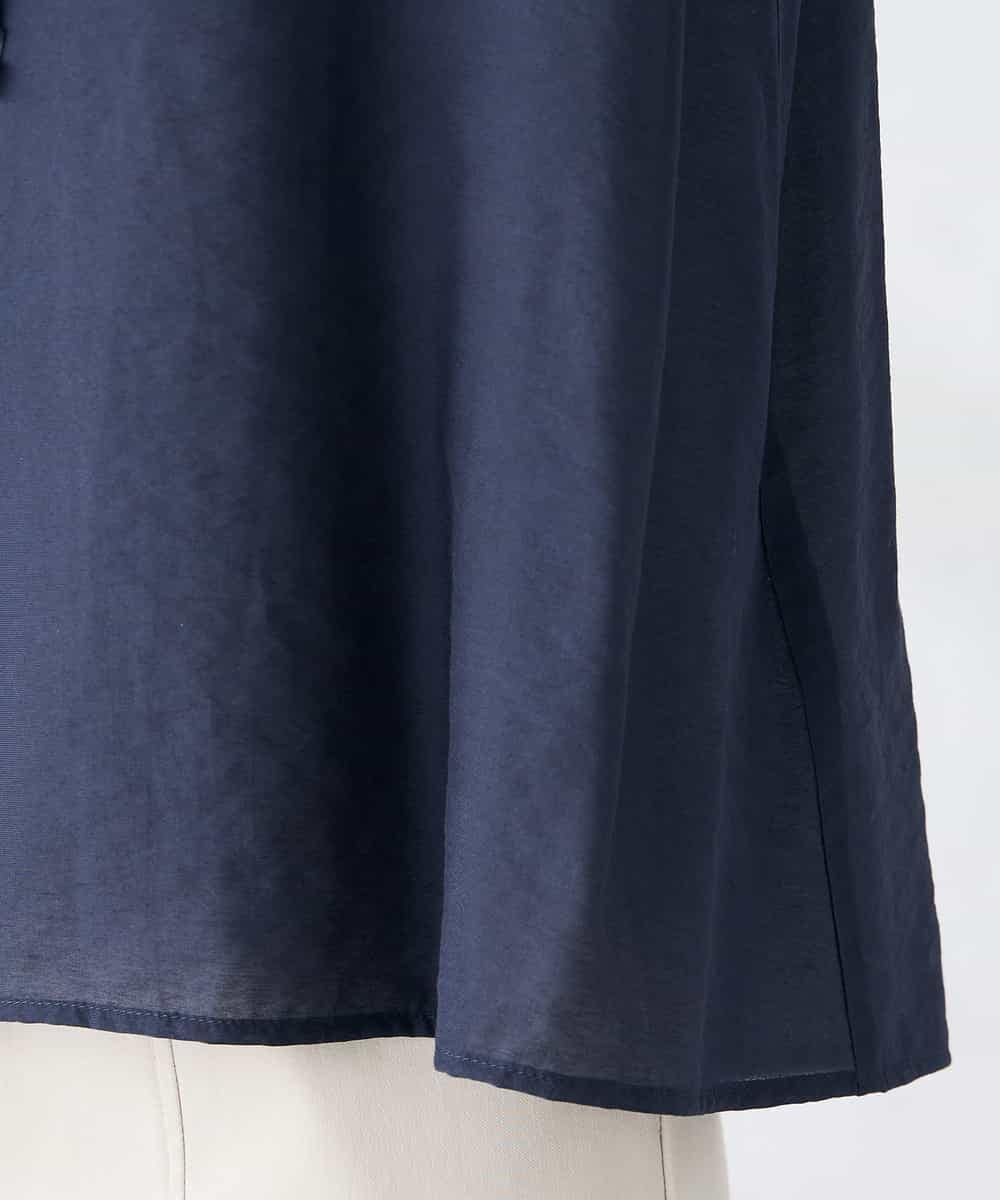 K2BHD39049 a.v.v(アー・ヴェ・ヴェ) フロントフリルデザインブラウス ネイビー