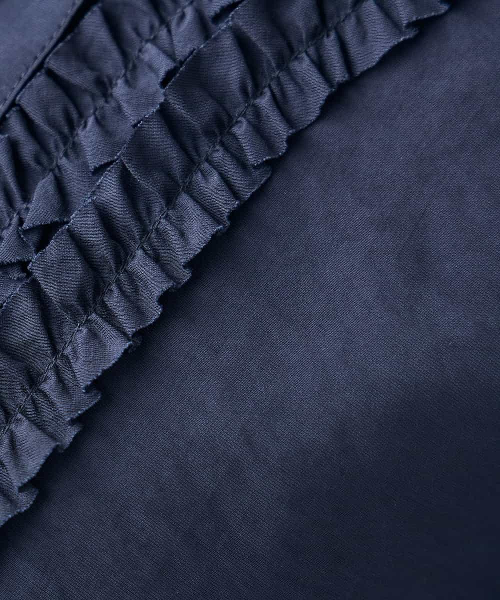 K2BHD39049 a.v.v(アー・ヴェ・ヴェ) フロントフリルデザインブラウス ネイビー