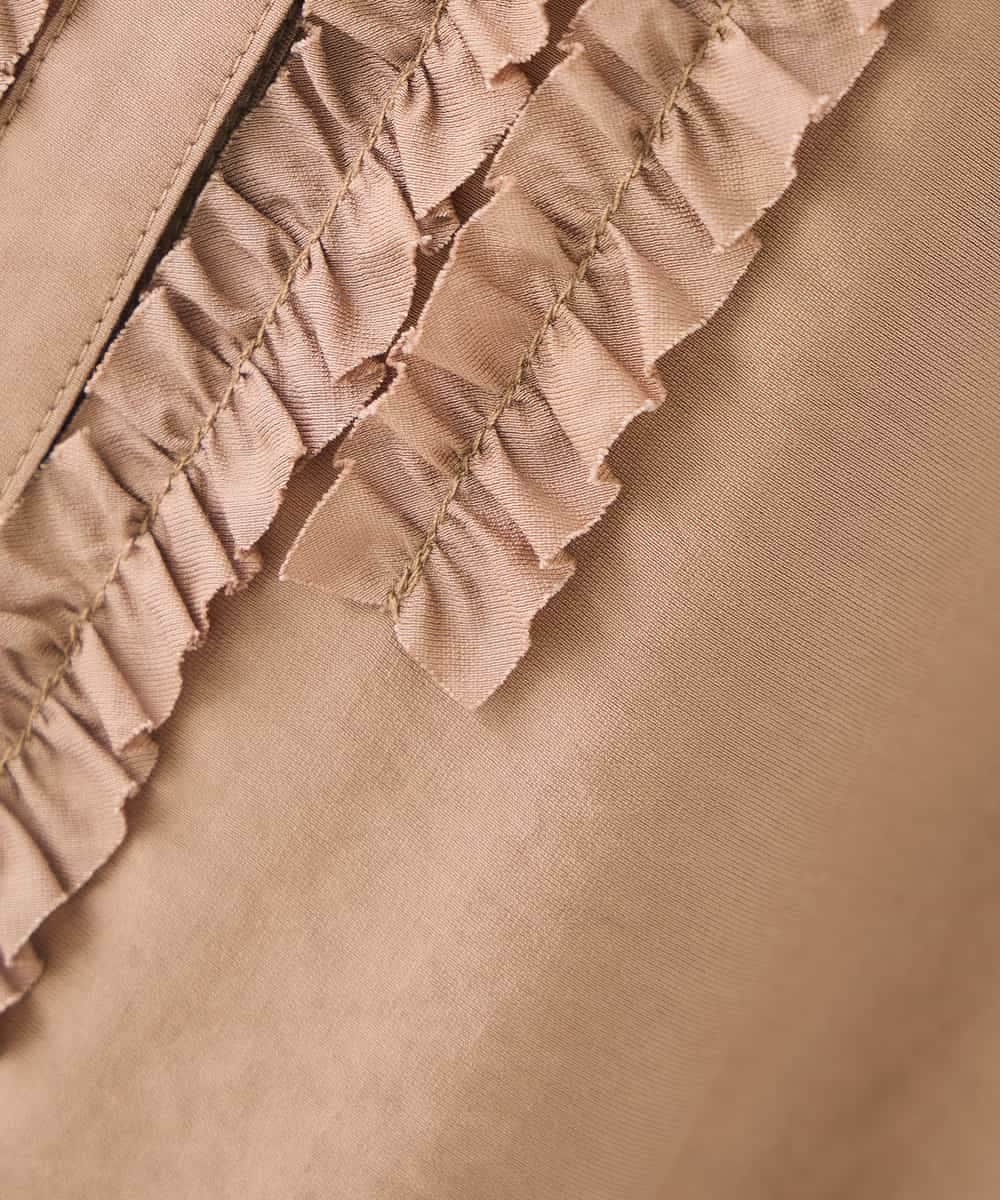 K2BHD39049 a.v.v(アー・ヴェ・ヴェ) フロントフリルデザインブラウス ネイビー