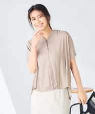 K2BHD40044 a.v.v(アー・ヴェ・ヴェ) Vネックギャザーブラウス アイボリー