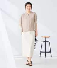 K2BHD40044 a.v.v(アー・ヴェ・ヴェ) Vネックギャザーブラウス アイボリー