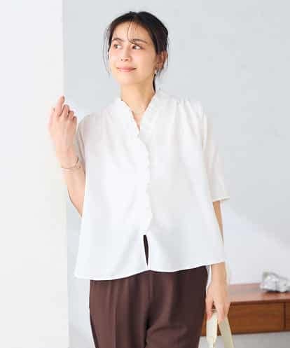 K2BHD42049 a.v.v フリルネックブラウス