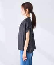 K2BHD43049 a.v.v(アー・ヴェ・ヴェ) Vネックプリントギャザーブラウス ピンク幾何柄