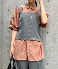 K2BHS44044 a.v.v(アー・ヴェ・ヴェ) 【UVカット/接触冷感】セミシアータックスリーブオーバーシャツ ダークグレー