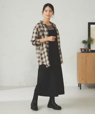 K2BJA05049 a.v.v(アー・ヴェ・ヴェ) オンブレーチェックシャツ ブラック