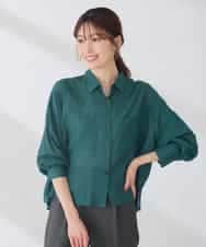 K2BJD19049 a.v.v(アー・ヴェ・ヴェ) シアー クロップドバックタック シャツ 【洗える】 マスタード