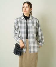 K2BJV06044 a.v.v(アー・ヴェ・ヴェ) シアーチェックシャツ ベージュ