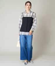K2BJV06044 a.v.v(アー・ヴェ・ヴェ) シアーチェックシャツ ベージュ