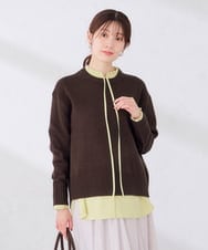 K2BLD13049 a.v.v(アー・ヴェ・ヴェ) フリルネック ボウタイ ブラウス ライトイエロー