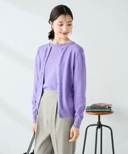 K2CAD40049 a.v.v(アー・ヴェ・ヴェ) 【洗える】クルーネック美ラクるカーディガン レッド