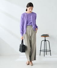 K2CAD40049 a.v.v(アー・ヴェ・ヴェ) 【洗える】クルーネック美ラクるカーディガン レッド