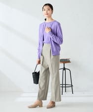 K2CAD40049 a.v.v(アー・ヴェ・ヴェ) 【洗える】クルーネック美ラクるカーディガン レッド