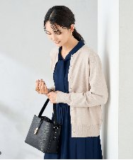 K2CAD40049 a.v.v(アー・ヴェ・ヴェ) 【洗える】クルーネック美ラクるカーディガン レッド