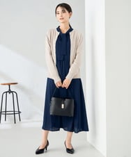 K2CAD40049 a.v.v(アー・ヴェ・ヴェ) 【洗える】クルーネック美ラクるカーディガン レッド