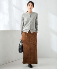 K2CAD40049 a.v.v(アー・ヴェ・ヴェ) 【洗える】クルーネック美ラクるカーディガン レッド