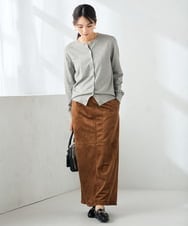 K2CAD40049 a.v.v(アー・ヴェ・ヴェ) 【洗える】クルーネック美ラクるカーディガン レッド