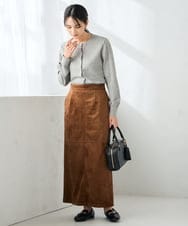 K2CAD40049 a.v.v(アー・ヴェ・ヴェ) 【洗える】クルーネック美ラクるカーディガン レッド