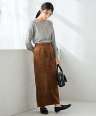 K2CAD40049 a.v.v(アー・ヴェ・ヴェ) 【洗える】クルーネック美ラクるカーディガン レッド