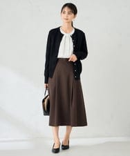 K2CAD40049 a.v.v(アー・ヴェ・ヴェ) 【洗える】クルーネック美ラクるカーディガン レッド