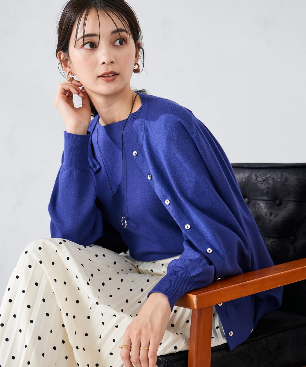 K2CAD40049 a.v.v 【洗える】クルーネック美ラクるカーディガン