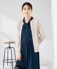 K2CAD40049 a.v.v(アー・ヴェ・ヴェ) 【洗える】クルーネック美ラクるカーディガン グレージュ