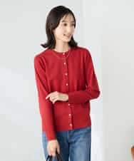 K2CAD40049 a.v.v(アー・ヴェ・ヴェ) 【洗える】クルーネック美ラクるカーディガン レッド