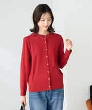 K2CAD40049 a.v.v(アー・ヴェ・ヴェ) 【洗える】クルーネック美ラクるカーディガン レッド