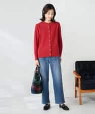 K2CAD40049 a.v.v(アー・ヴェ・ヴェ) 【洗える】クルーネック美ラクるカーディガン レッド