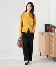 K2CAD40049 a.v.v(アー・ヴェ・ヴェ) 【洗える】クルーネック美ラクるカーディガン レッド