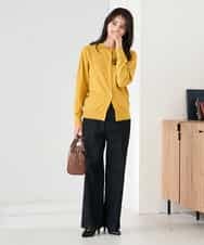 K2CAD40049 a.v.v(アー・ヴェ・ヴェ) 【洗える】クルーネック美ラクるカーディガン レッド