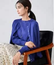 K2CAD40049 a.v.v(アー・ヴェ・ヴェ) 【洗える】クルーネック美ラクるカーディガン レッド