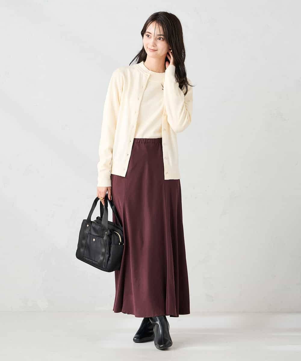 K2CAD40049 a.v.v(アー・ヴェ・ヴェ) 【洗える】クルーネック美ラクるカーディガン レッド