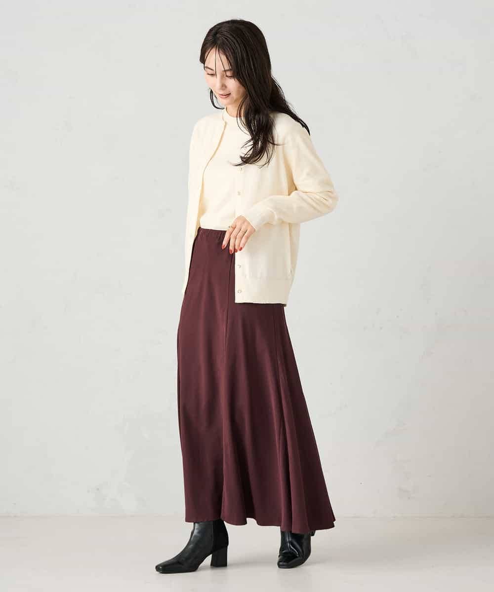 K2CAD40049 a.v.v(アー・ヴェ・ヴェ) 【洗える】クルーネック美ラクるカーディガン レッド