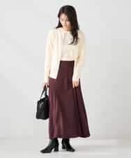 K2CAD40049 a.v.v(アー・ヴェ・ヴェ) 【洗える】クルーネック美ラクるカーディガン レッド