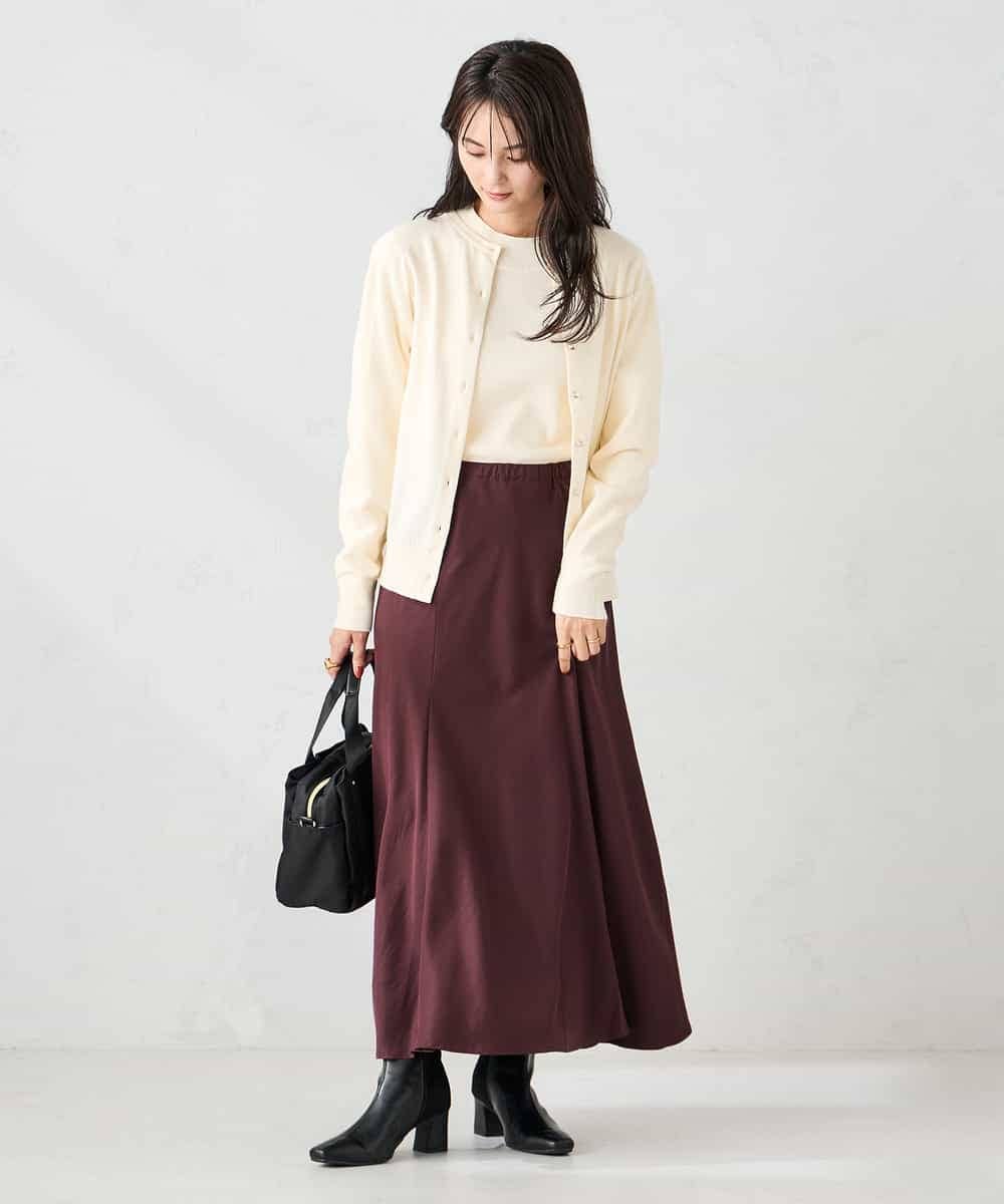 K2CAD40049 a.v.v(アー・ヴェ・ヴェ) 【洗える】クルーネック美ラクるカーディガン レッド