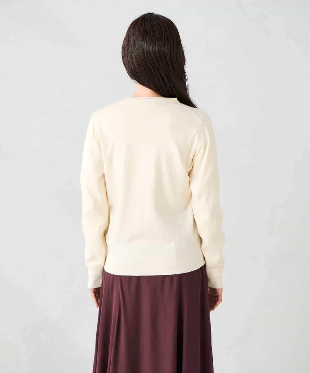 K2CAD40049 a.v.v(アー・ヴェ・ヴェ) 【洗える】クルーネック美ラクるカーディガン レッド