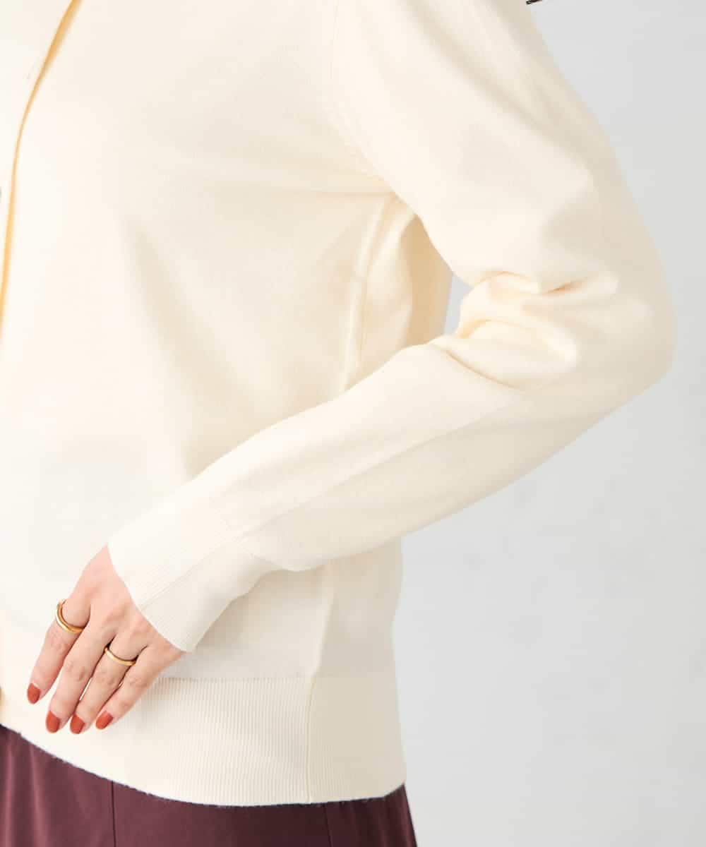 K2CAD40049 a.v.v(アー・ヴェ・ヴェ) 【洗える】クルーネック美ラクるカーディガン レッド