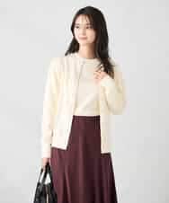 K2CAD40049 a.v.v(アー・ヴェ・ヴェ) 【洗える】クルーネック美ラクるカーディガン アイボリー