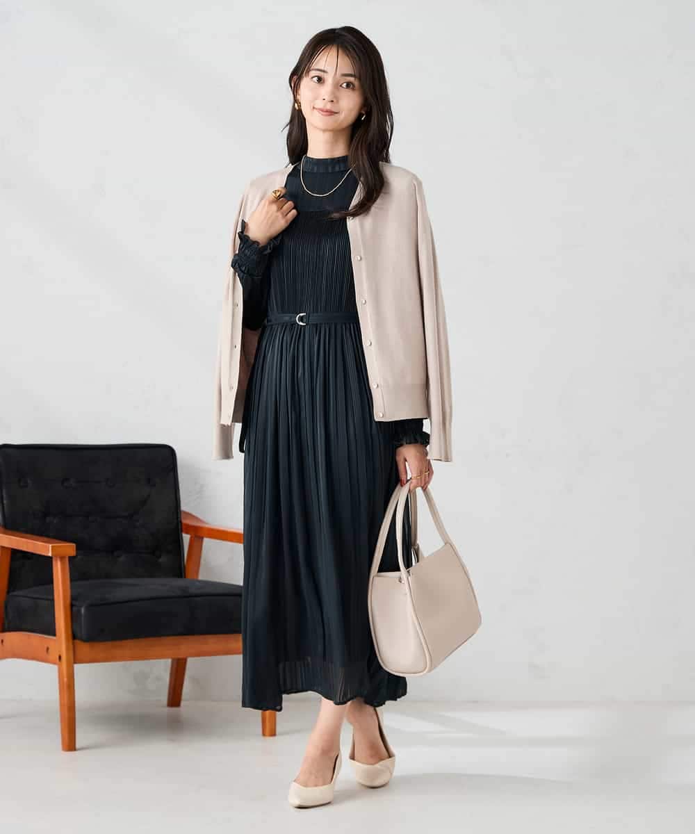 K2CAD41049 a.v.v(アー・ヴェ・ヴェ) 【洗える】Vネック美ラクるカーディガン レッド