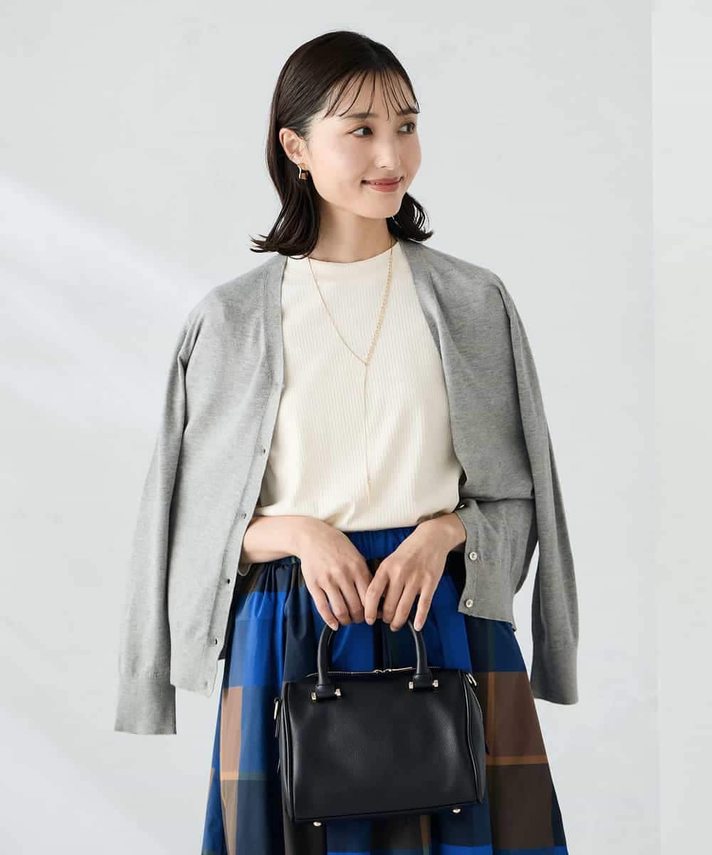 K2CAD41049 a.v.v(アー・ヴェ・ヴェ) 【洗える】Vネック美ラクるカーディガン レッド