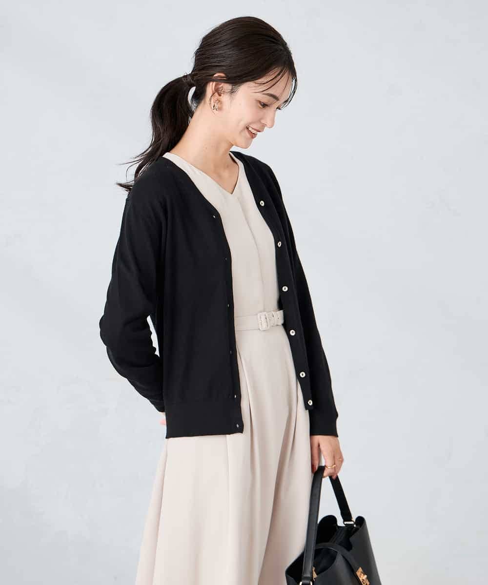 K2CAD41049 a.v.v(アー・ヴェ・ヴェ) 【洗える】Vネック美ラクるカーディガン レッド