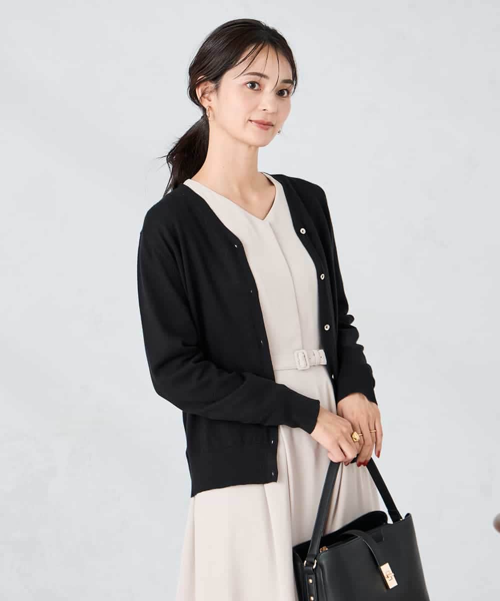 K2CAD41049 a.v.v(アー・ヴェ・ヴェ) 【洗える】Vネック美ラクるカーディガン レッド