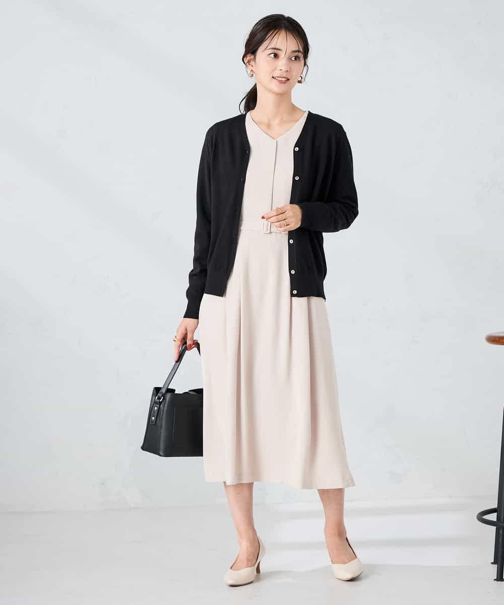 K2CAD41049 a.v.v(アー・ヴェ・ヴェ) 【洗える】Vネック美ラクるカーディガン レッド