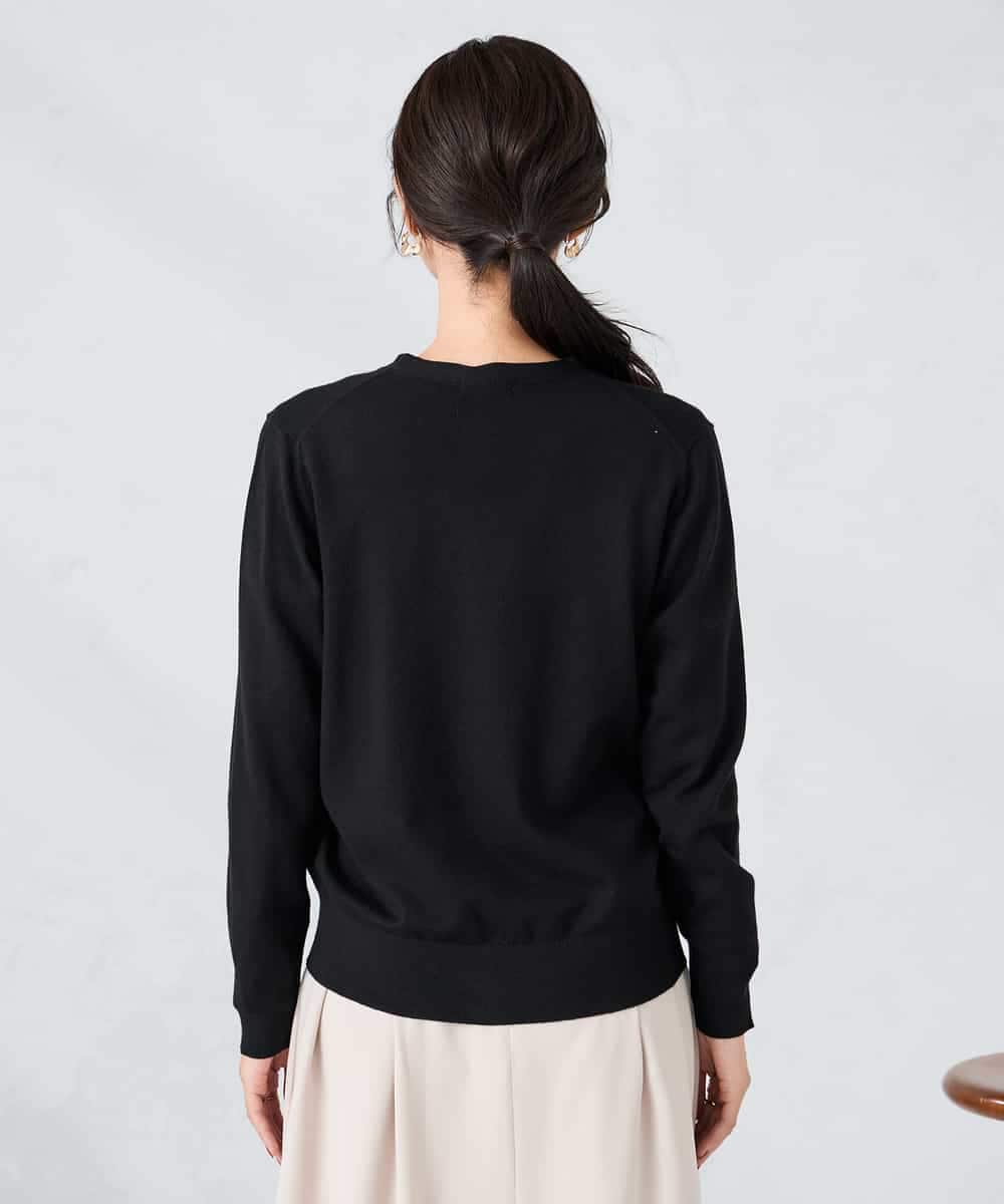 K2CAD41049 a.v.v(アー・ヴェ・ヴェ) 【洗える】Vネック美ラクるカーディガン レッド