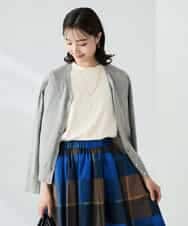 K2CAD41049 a.v.v(アー・ヴェ・ヴェ) 【洗える】Vネック美ラクるカーディガン グレー